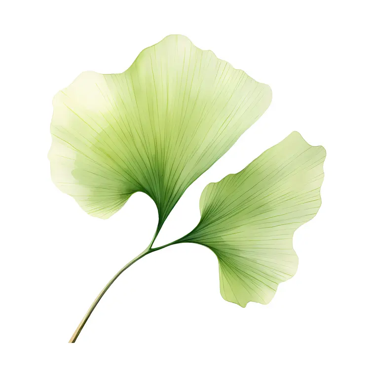 Elegant Green Ginkgo Leaf