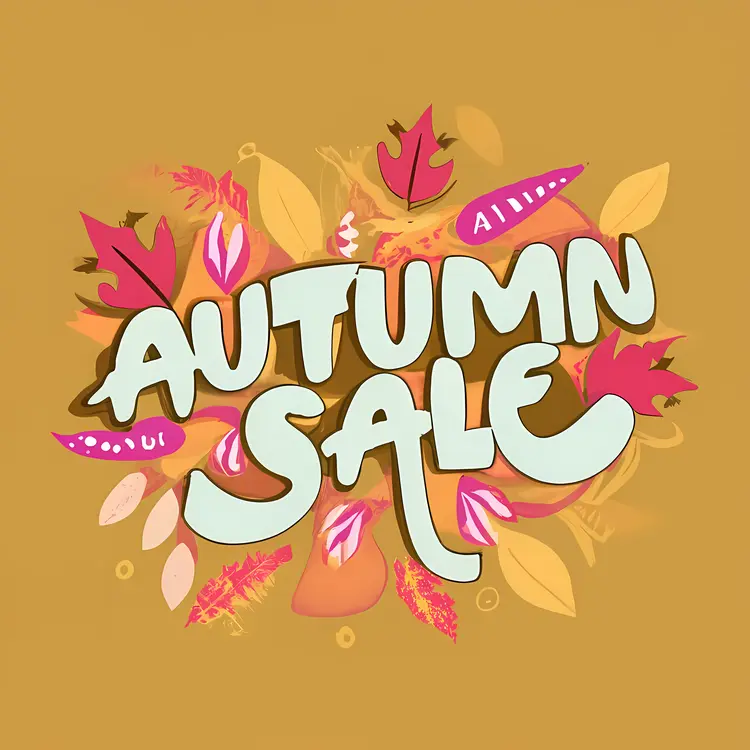 Autumn Sale with Colorful Leaves