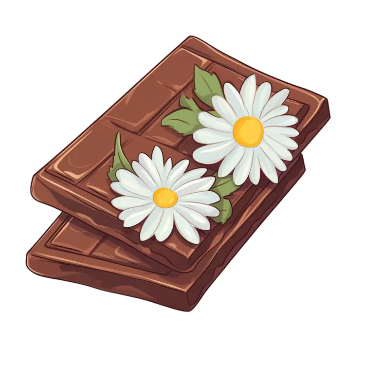 Chocolate Bars with Daisies Illustration