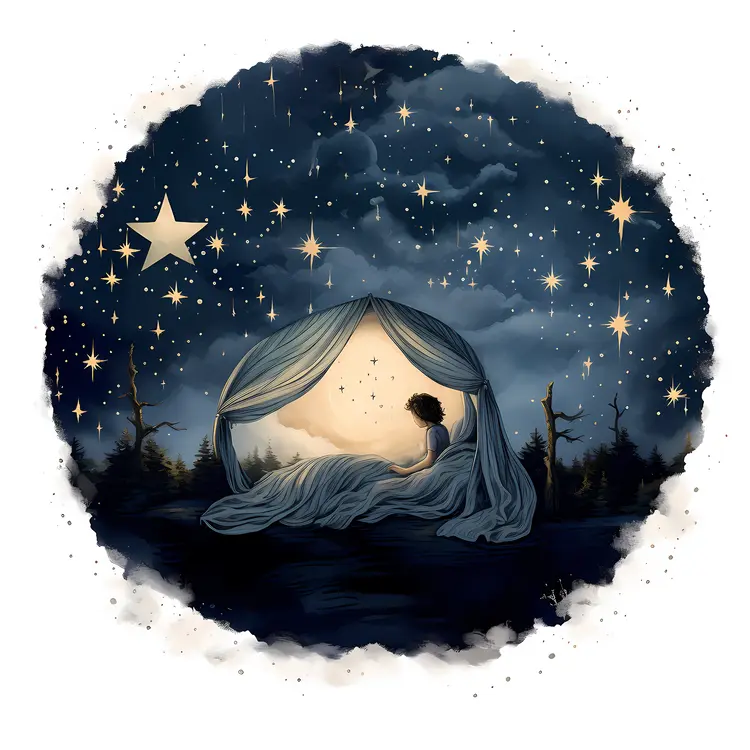 Dreamy Starry Night Camping Scene
