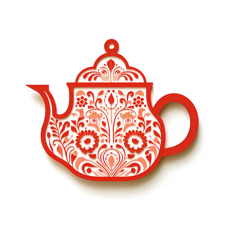 Red Floral Teapot