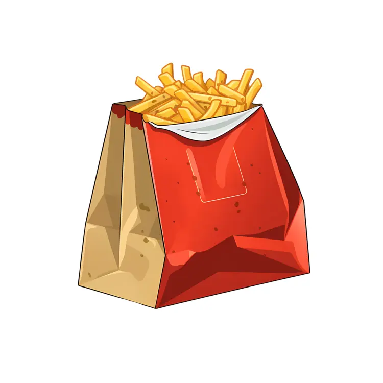 French Fries in Red Bag