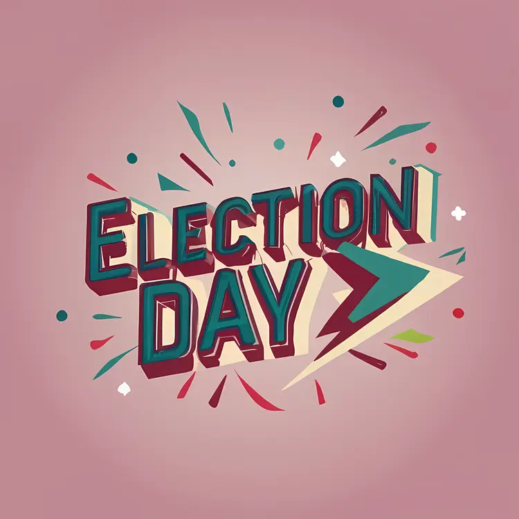 Election Day Text with Arrow