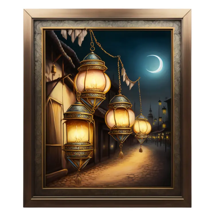 Beautiful Lanterns on a Night Street