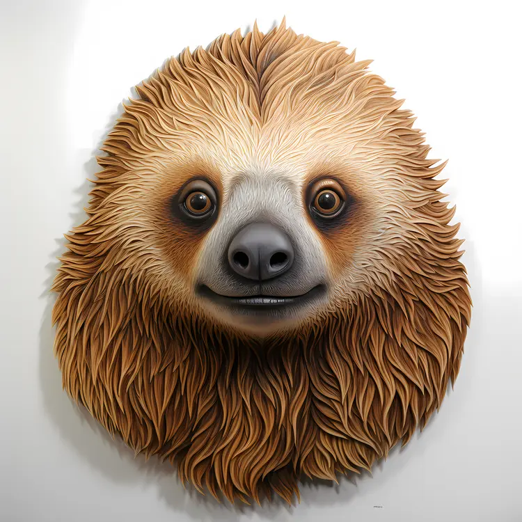 Cute Sloth Face Illustration