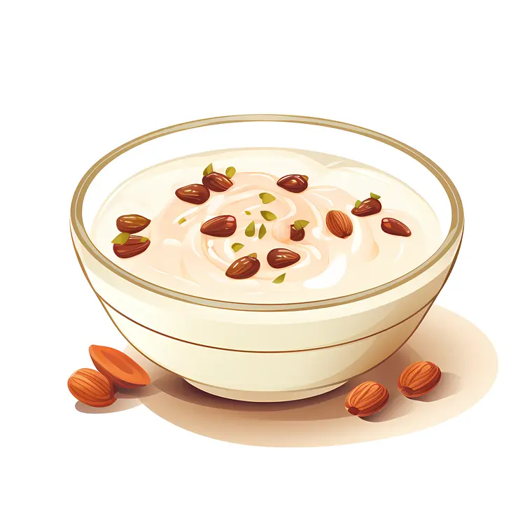 Bowl of Yogurt with Almonds