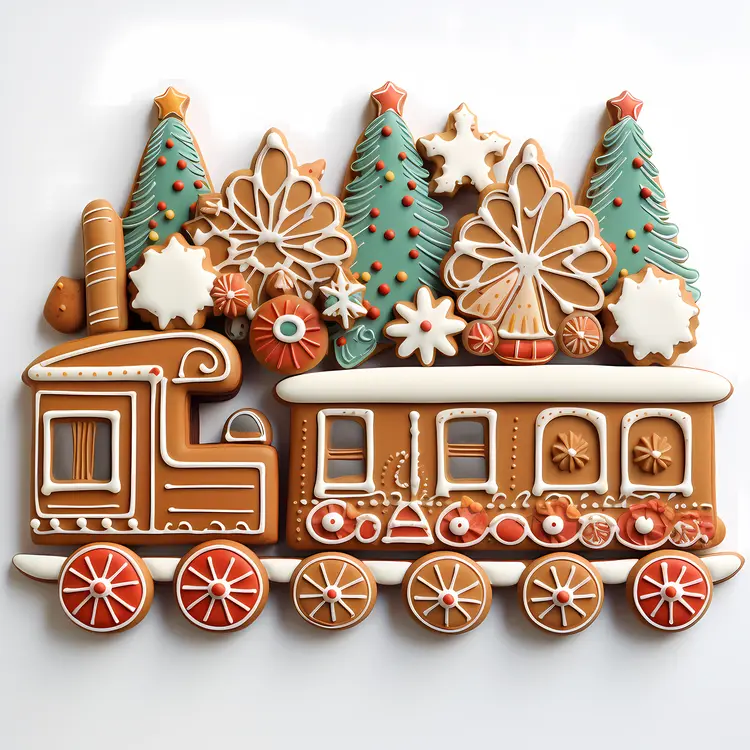 Gingerbread Train with Christmas Cookies