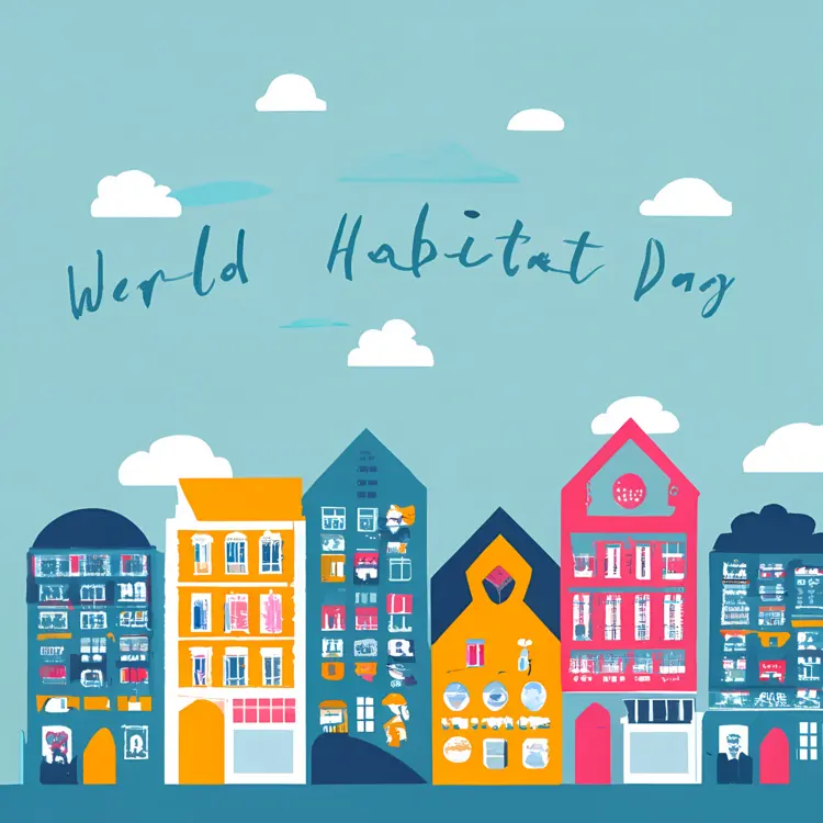 World Habitat Day with Urban Buildings