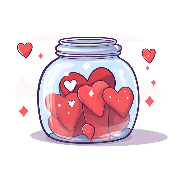 Adorable Hearts in a Glass Jar