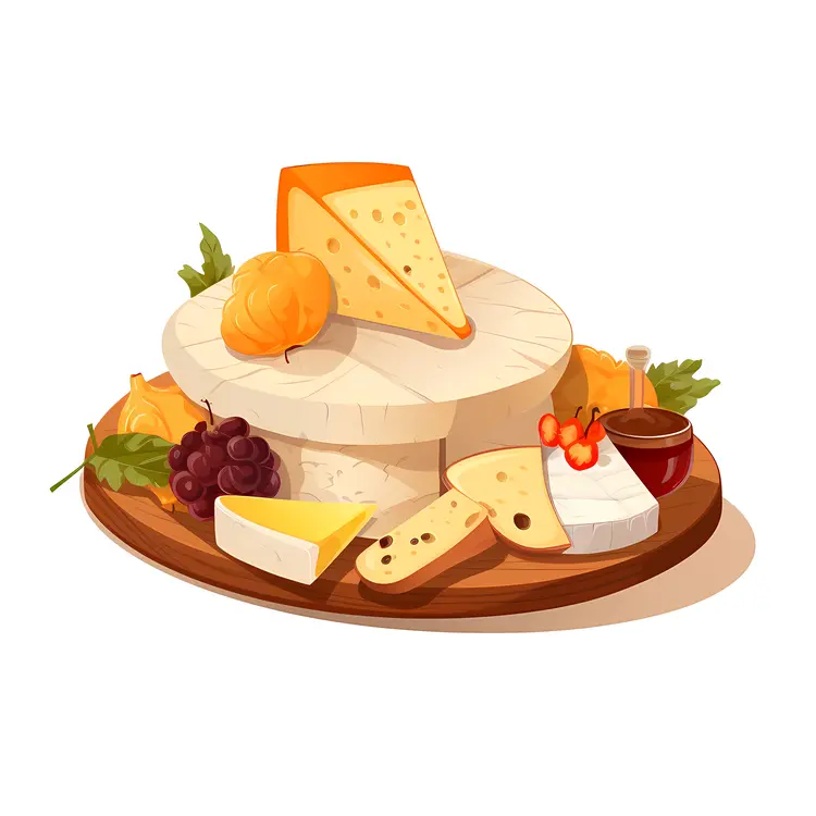 Cheese Platter with Grapes and Fruit