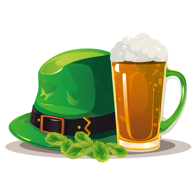Green Hat and Beer for St. Patrick's Day Celebration