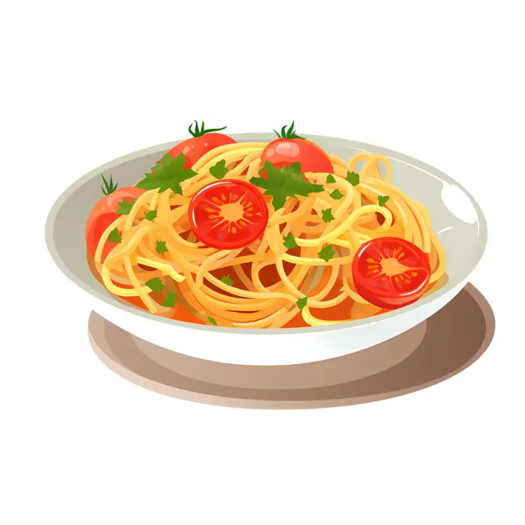 Bowl of Spaghetti with Tomatoes and Herbs
