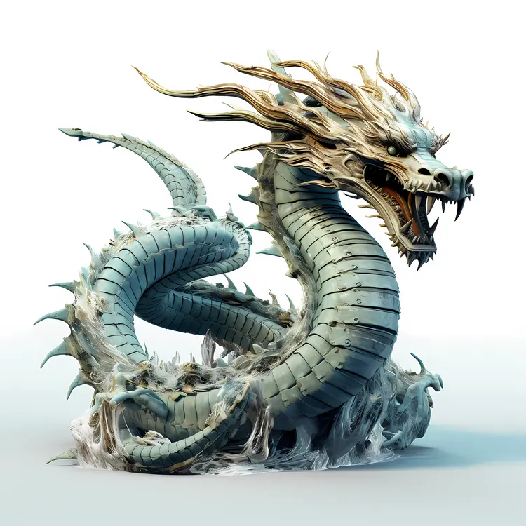 Majestic Serpentine Dragon in Mythical Art