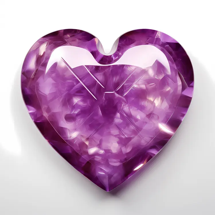 Beautiful Heart-shaped Amethyst Gemstone