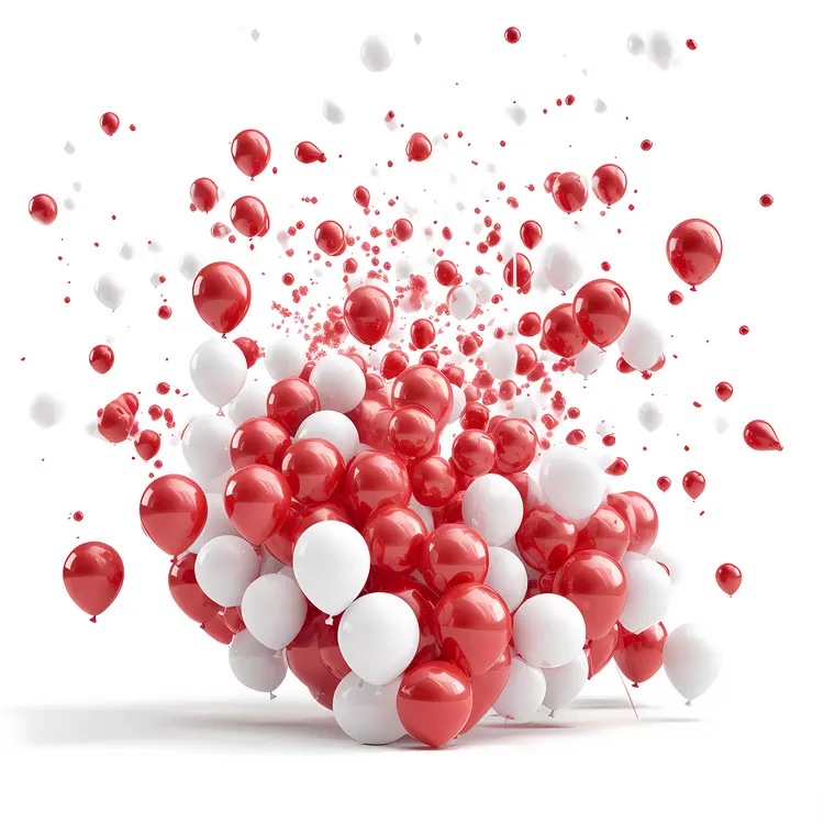 Red and White Balloons for Celebration