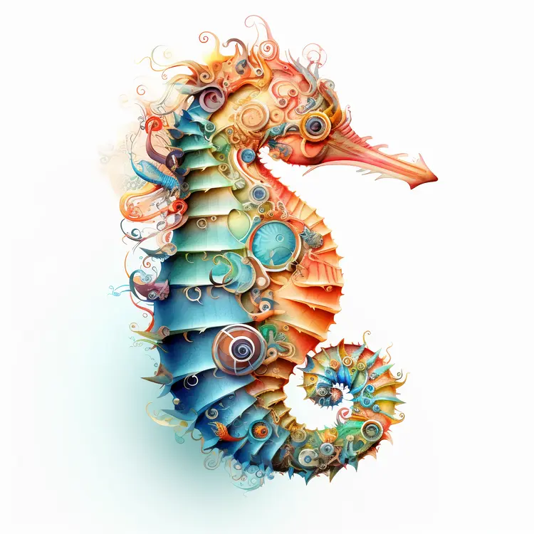 Colorful Seahorse Illustration