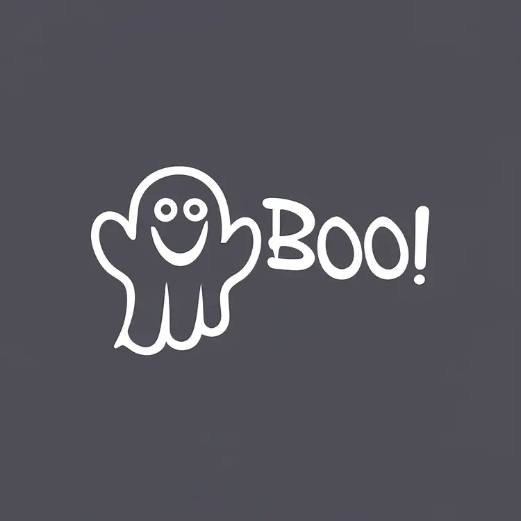 Simple Ghost Saying Boo