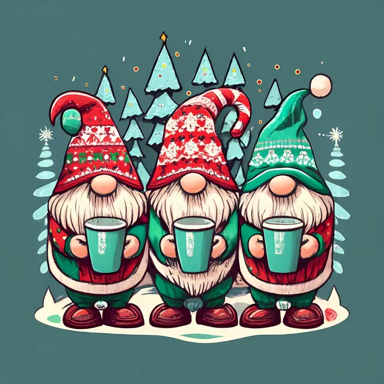 Cute Christmas Gnomes with Hats