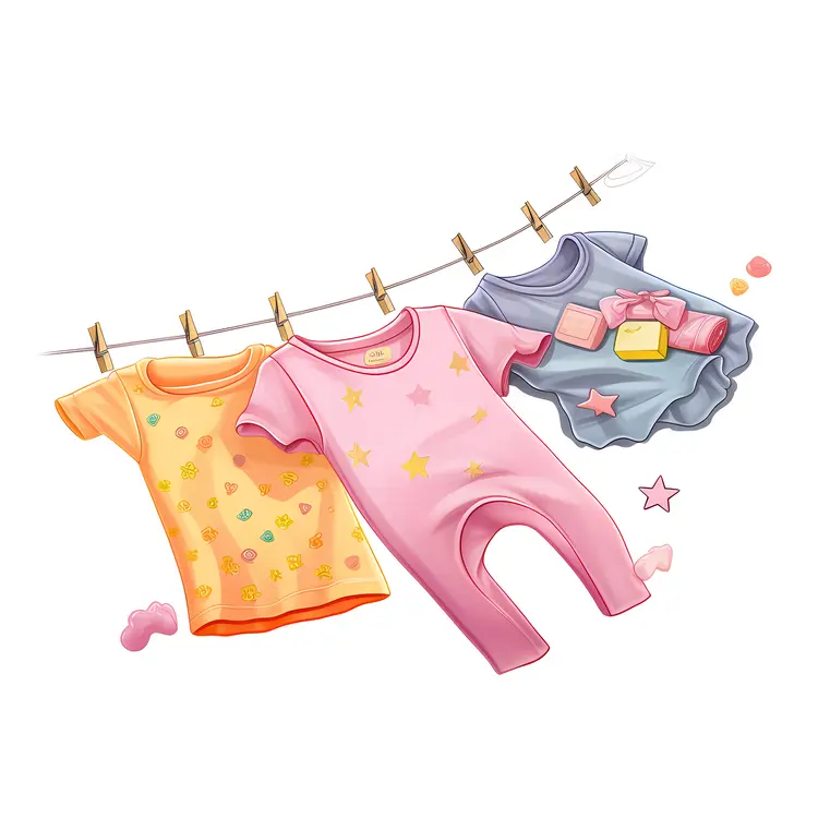 Colorful background of children's clothing and accessories for rainy days