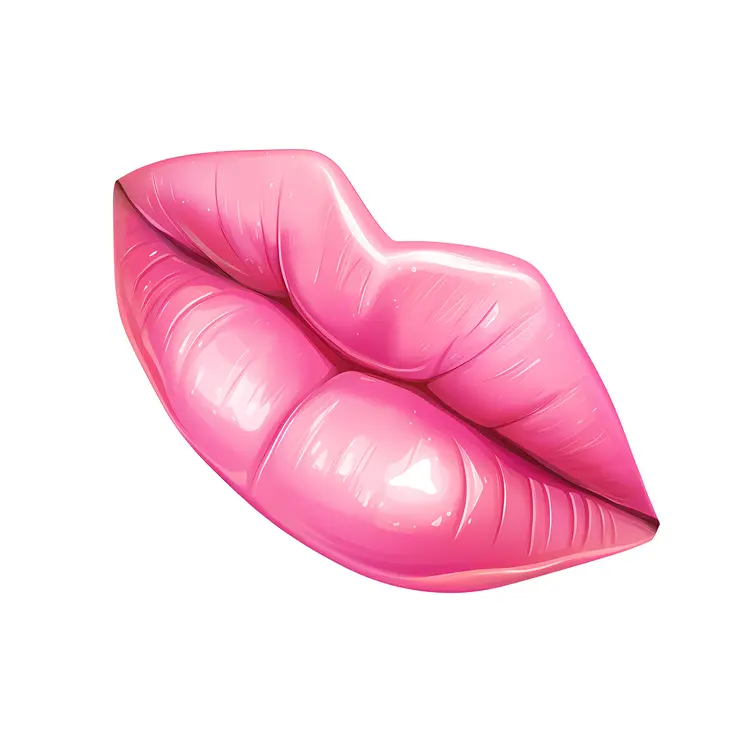 Glossy Pink Lips Illustration