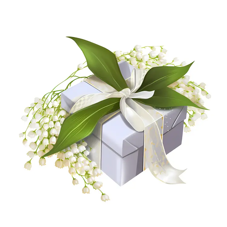 Charming Gift Box with Lily of the Valley Flowers