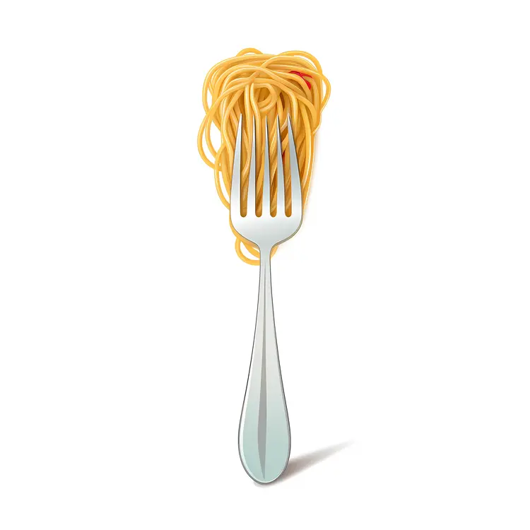 Fork with Spaghetti Illustration