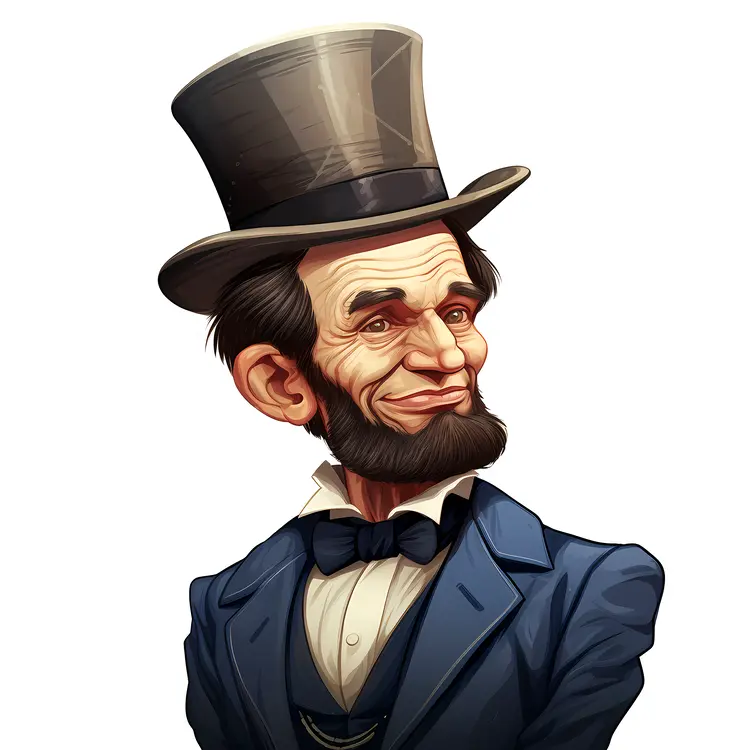 Cartoon Abraham Lincoln in Formal Attire