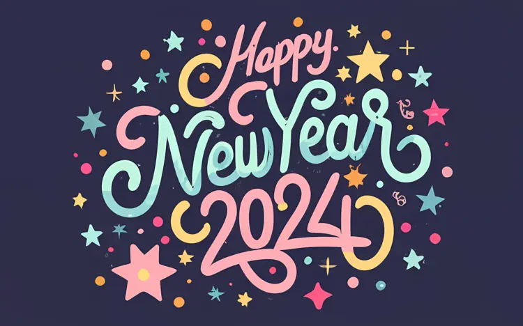 Pastel Happy New Year 2024