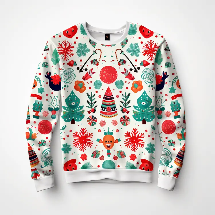 Festive Christmas Sweater with Holiday Designs