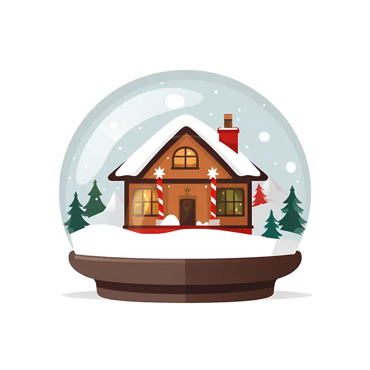Cozy House in a Snow Globe