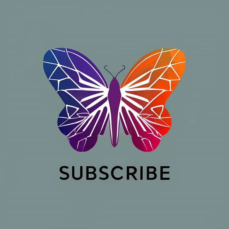 Geometric Butterfly with Subscribe Text