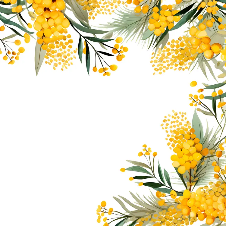 Yellow Flowers with Leaves