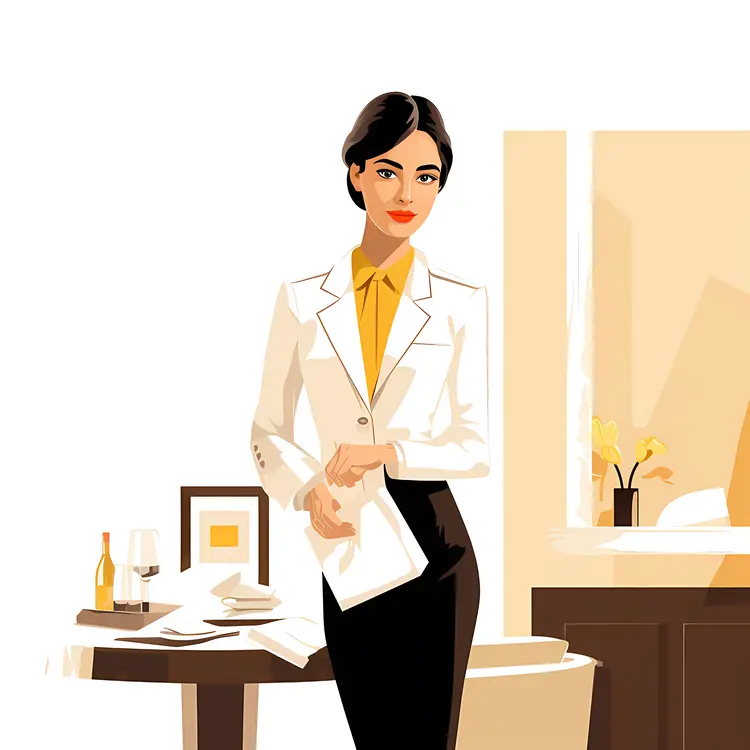 Waitress Setting Table