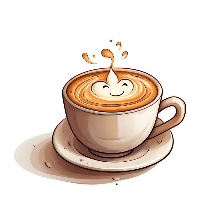 Cup of Coffee with Smiling Latte Art
