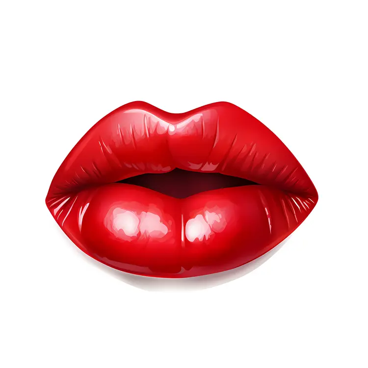 Shiny Red Lips Illustration