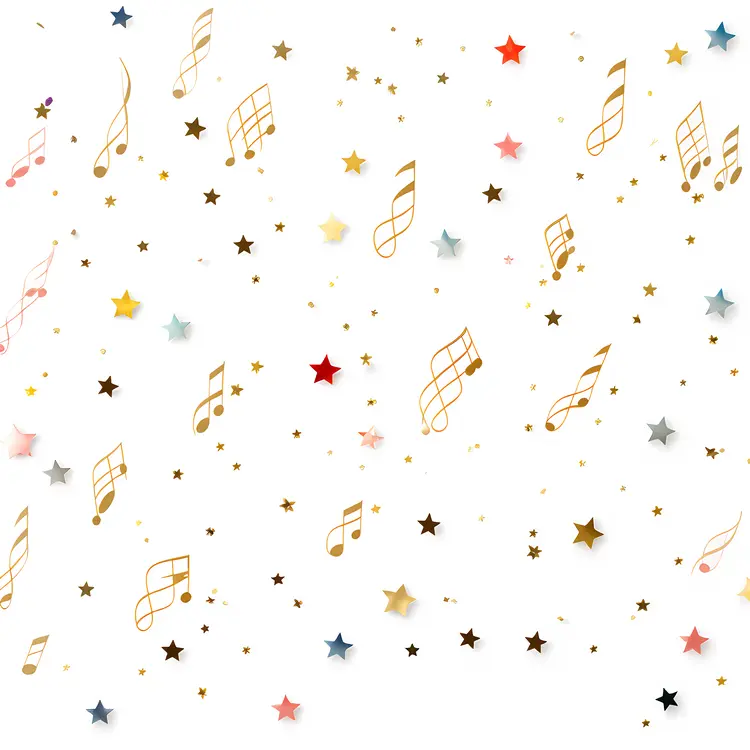 Musical Notes and Stars Pattern