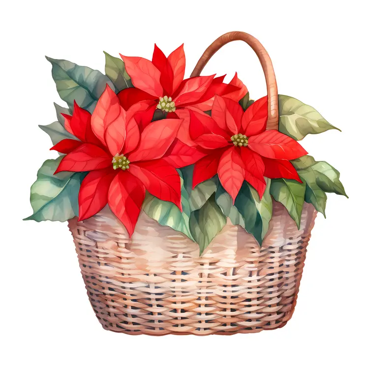 Beautiful Poinsettia Basket for Christmas Decor