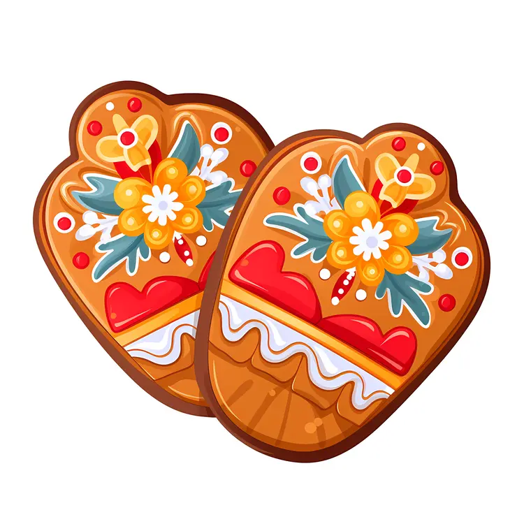 Flower Decorated Christmas Cookies