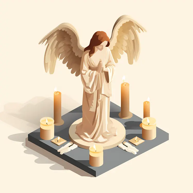 Praying Angel with Candles
