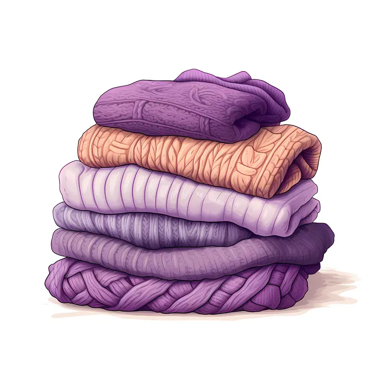 Stack of Purple Sweaters