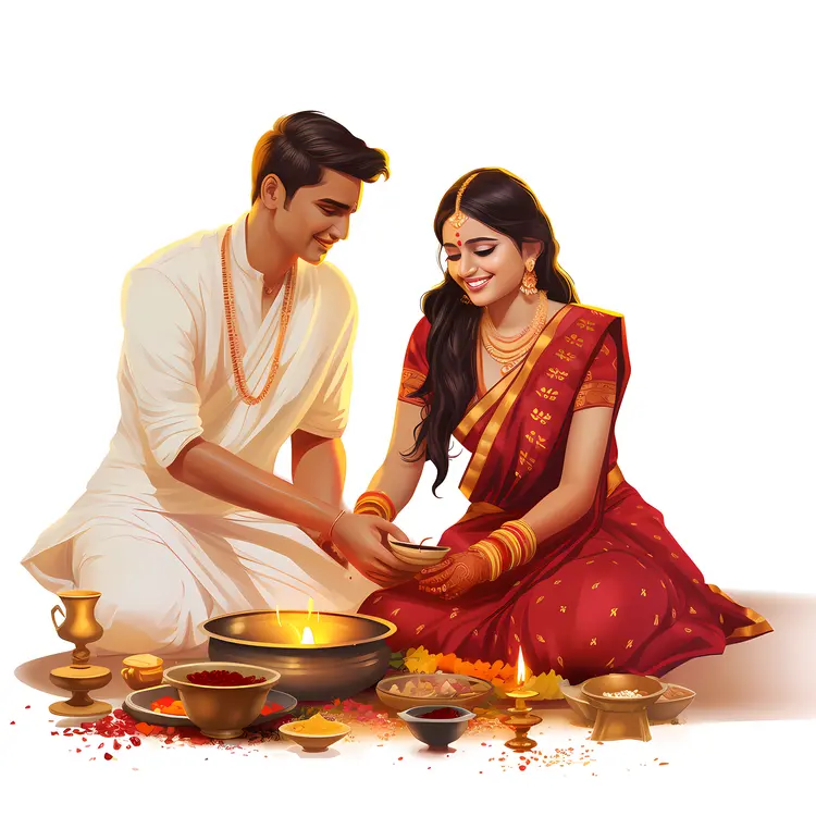 Couple Celebrating Diwali