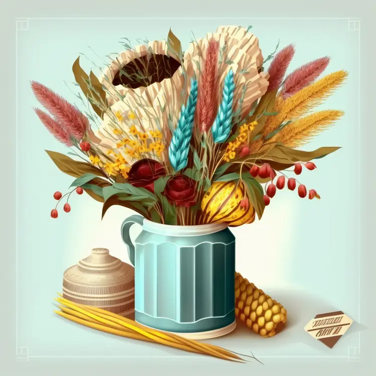 Beautiful Autumn Flower Bouquet in Vase