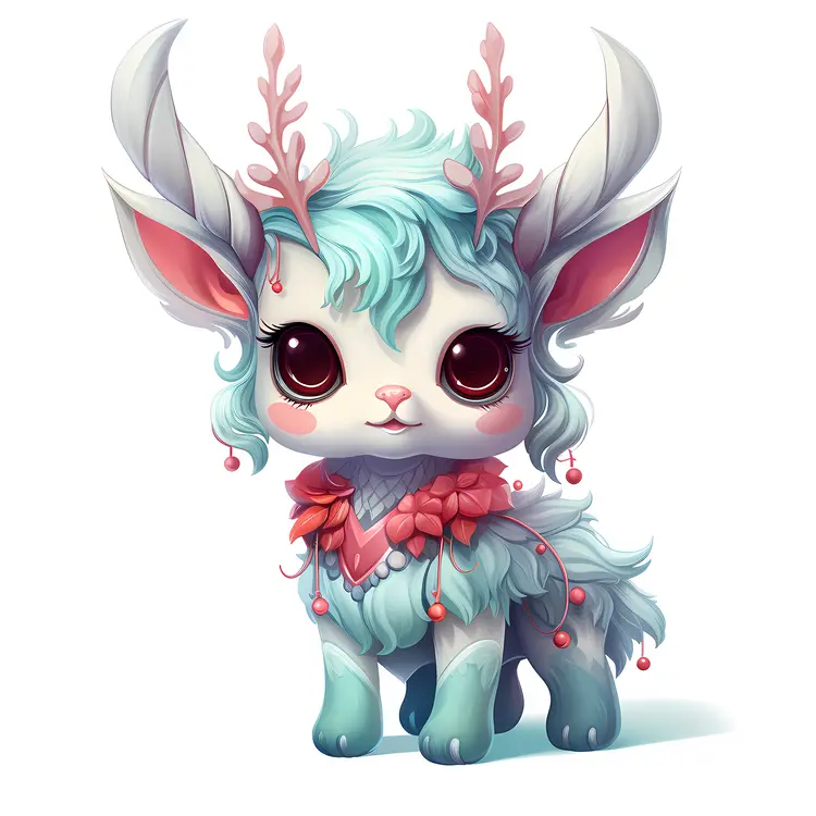 Cute Reindeer with Blue Fur