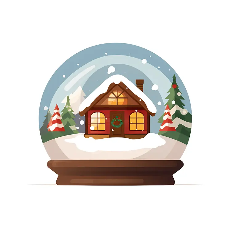 Cozy House in a Snow Globe for Christmas
