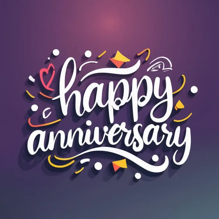Happy Anniversary with Colorful Decorations