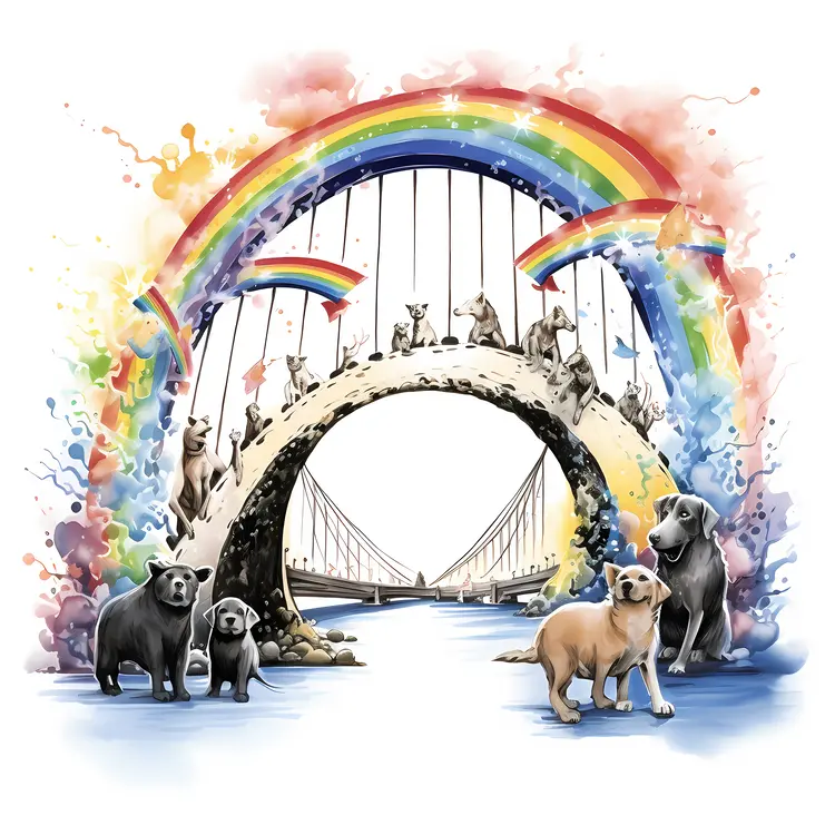 Rainbow Bridge with Dogs and Bears
