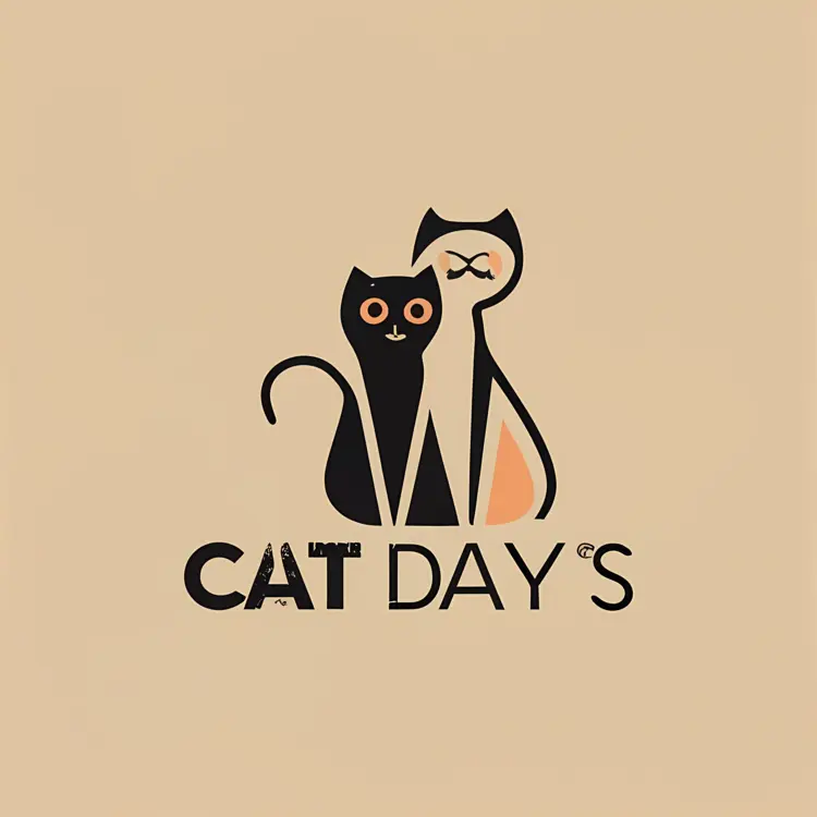 Two Cats with Text 'Cat Day's'