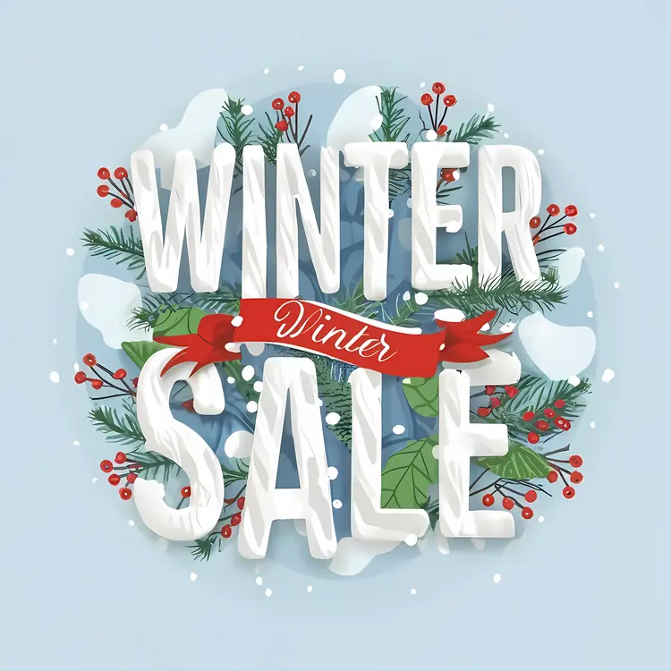 Winter Sale with Snowy Wreath