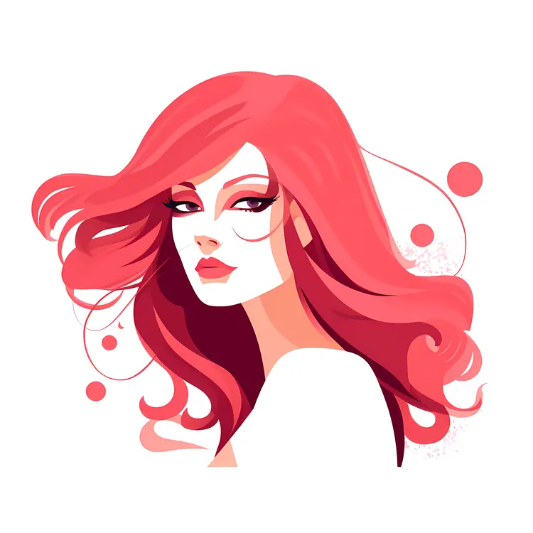 Stylized red-haired woman