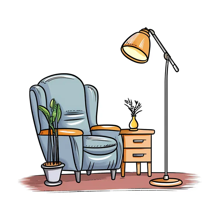 Cozy Reading Corner with Blue Armchair